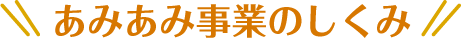 あみあみ事業のしくみ