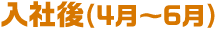 入社後(4月~6月)